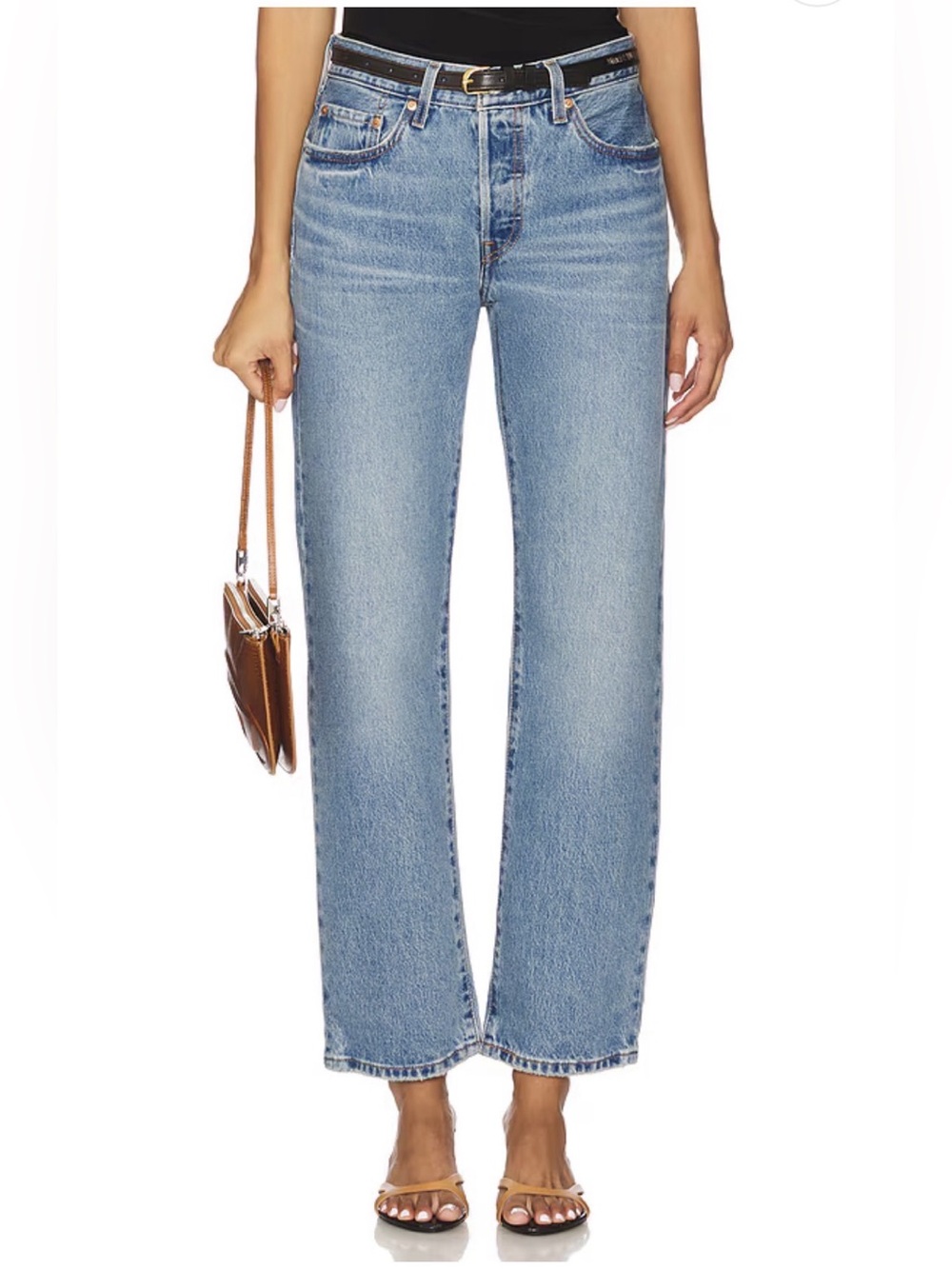 Levi's 501 Original Fit Cropped Jeans Straight Leg Blue